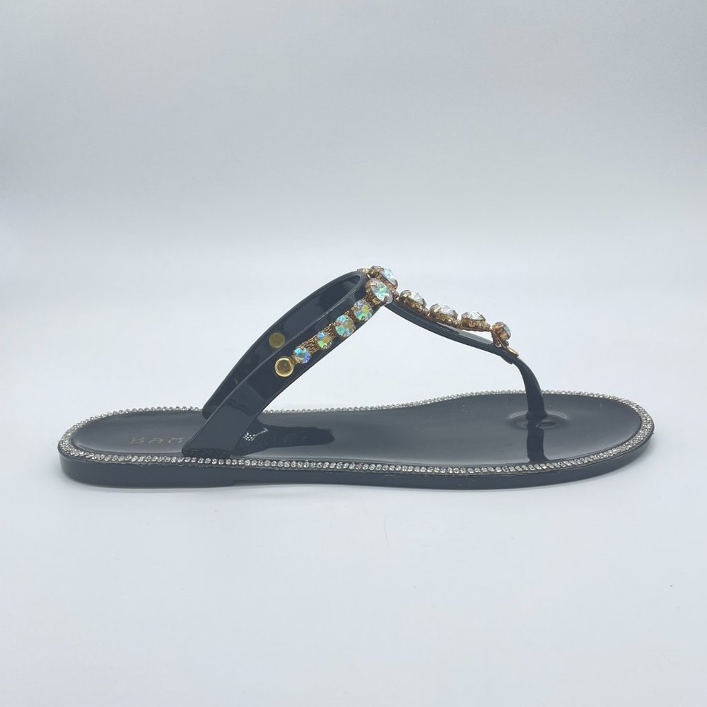 Crystal-16 Stunning Summer Sandal With Precious Stones on Y-Strap